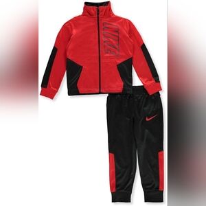 Nike Kids Track Set Pants Jacket Set NWT University Red & Black 24M